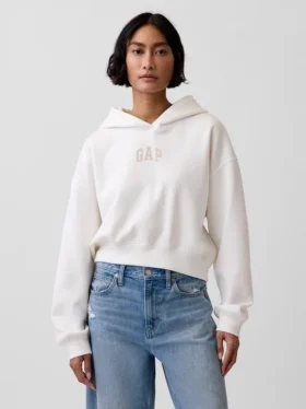 Vintagesoft oversized kort logo-hettegenser