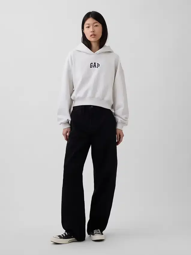 Vintagesoft oversized kort logo-hettegenser