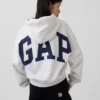 Vintagesoft oversized kort logo-hettegenser