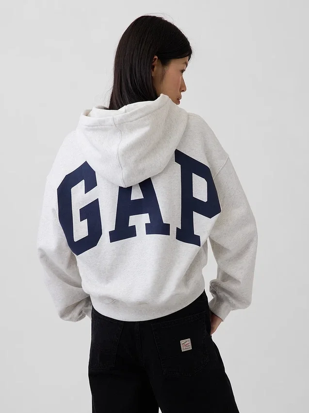 Vintagesoft oversized kort logo-hettegenser
