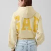 Vintagesoft oversized kort logo-hettegenser