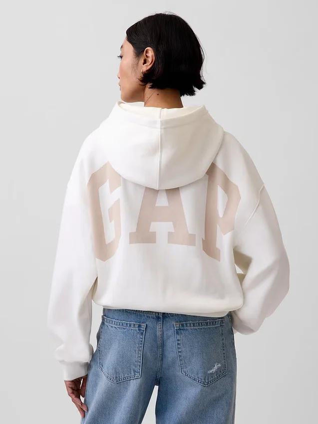 Vintagesoft oversized kort logo-hettegenser
