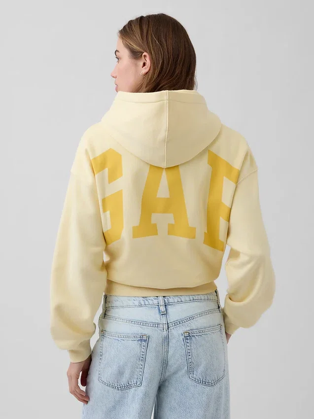 Vintagesoft oversized kort logo-hettegenser