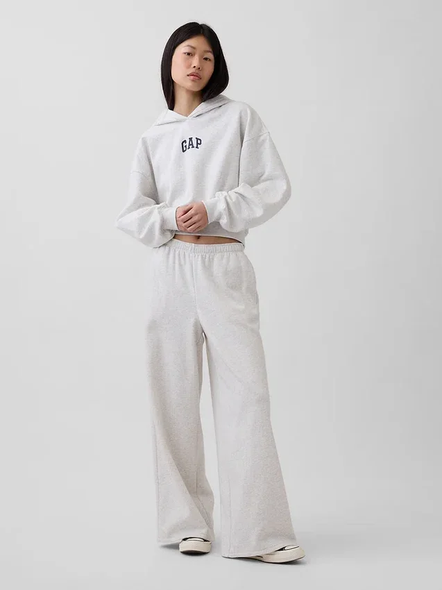 Vintagesoft oversized kort logo-hettegenser
