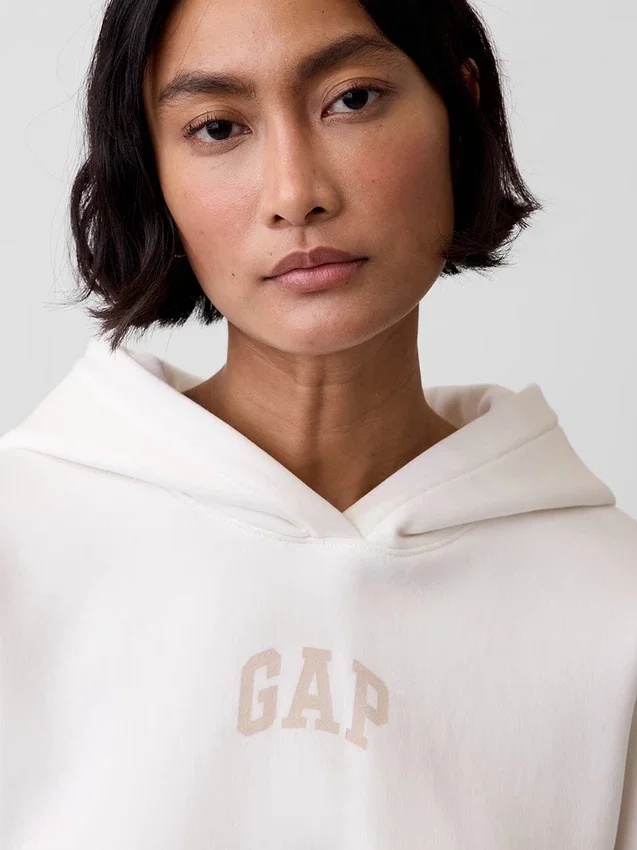 Vintagesoft oversized kort logo-hettegenser