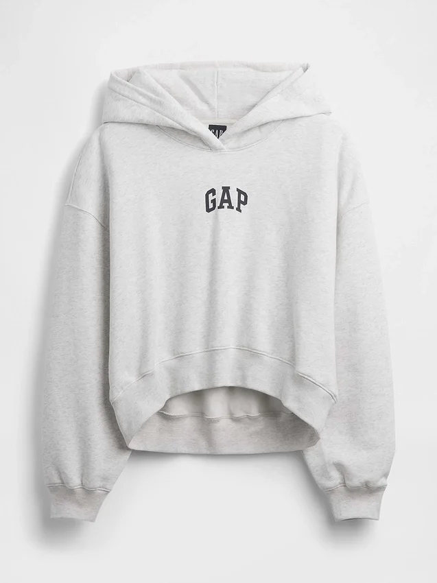Vintagesoft oversized kort logo-hettegenser