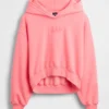 Vintagesoft oversized kort logo-hettegenser