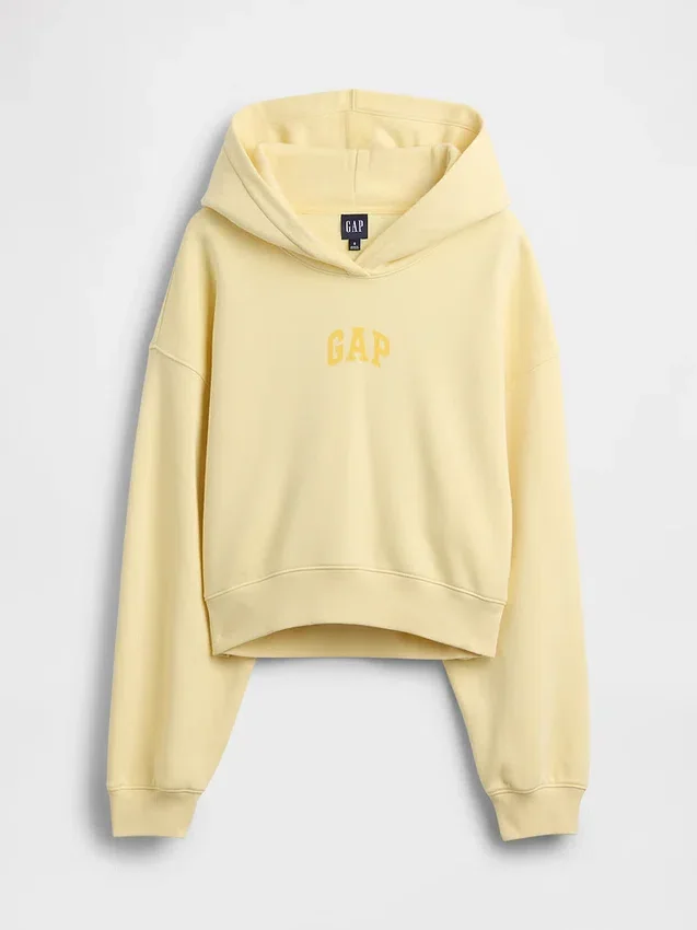 Vintagesoft oversized kort logo-hettegenser