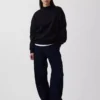 Vintagesoft oversized tunika-genser med høyhals