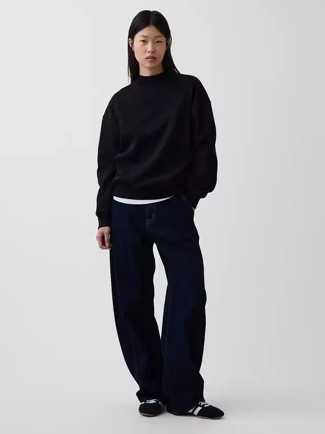 Vintagesoft oversized tunika-genser med høyhals
