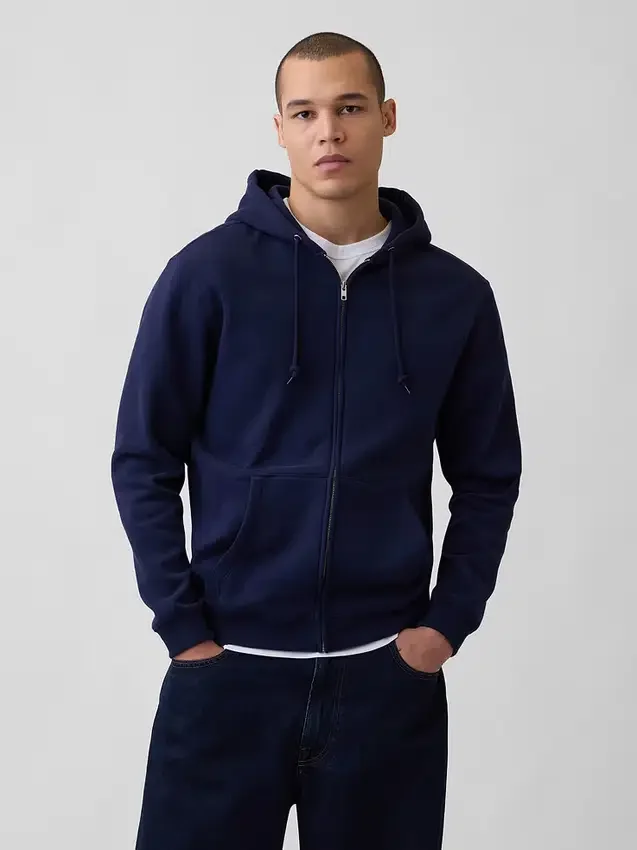 Vintagesoft Relaxed Zip-hettegenser for voksne