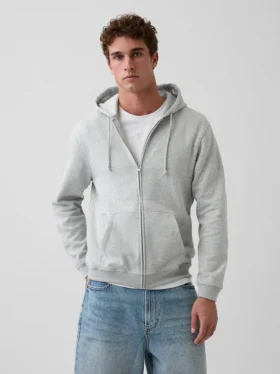 Vintagesoft Relaxed Zip-hettegenser for voksne