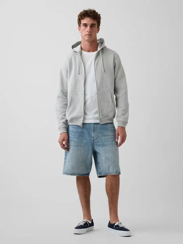 Vintagesoft Relaxed Zip-hettegenser for voksne