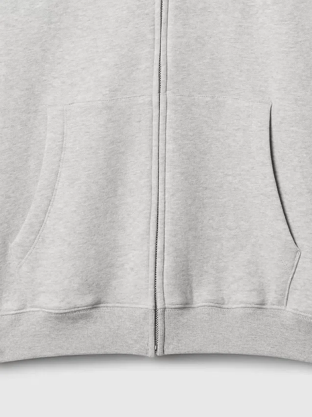 Vintagesoft Relaxed Zip-hettegenser for voksne