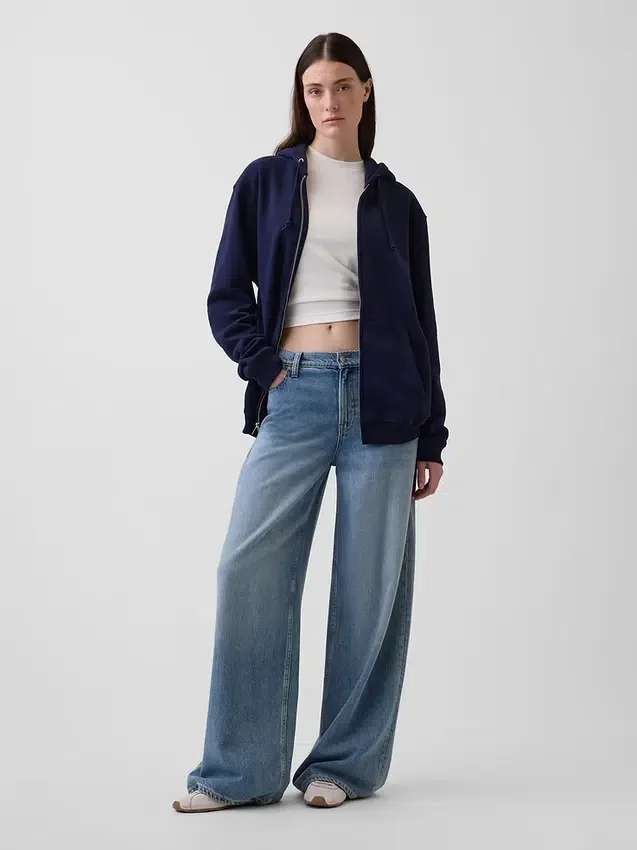 Vintagesoft Relaxed Zip-hettegenser for voksne