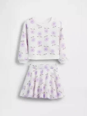 Vintagesoft-skortsett med blomstermønster for Baby og Småbarn