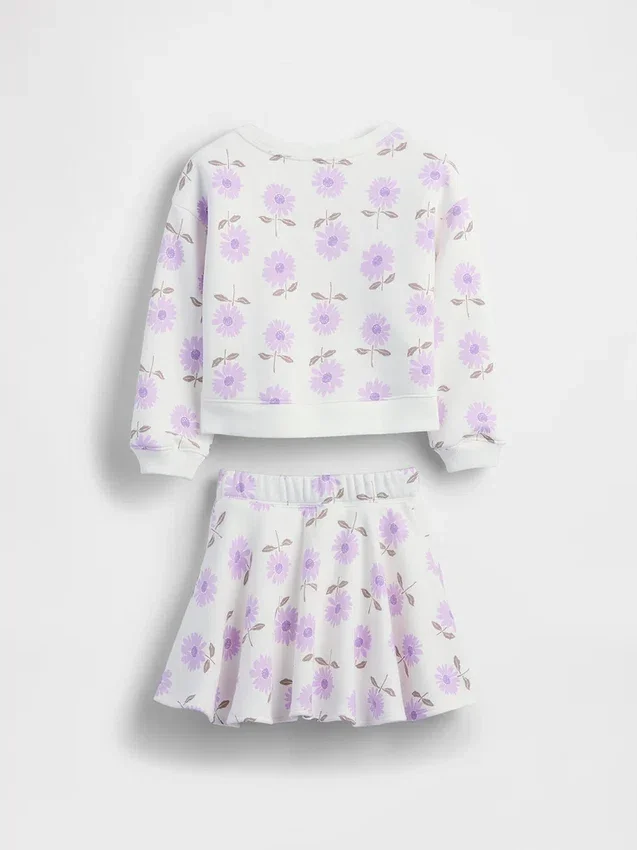 Vintagesoft-skortsett med blomstermønster for Baby og Småbarn