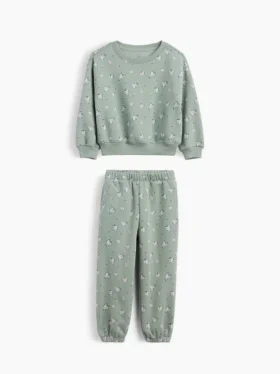 Vintagesoft-sweatsett med blomstermønster for Baby og Småbarn