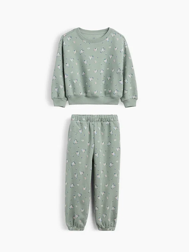 Vintagesoft-sweatsett med blomstermønster for Baby og Småbarn