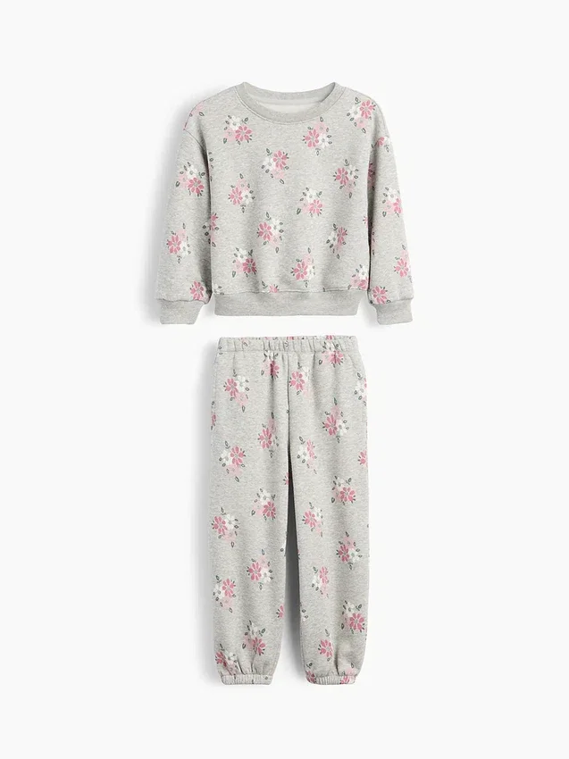 Vintagesoft-sweatsett med blomstermønster for Baby og Småbarn