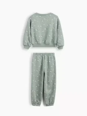 Vintagesoft-sweatsett med blomstermønster for Baby og Småbarn