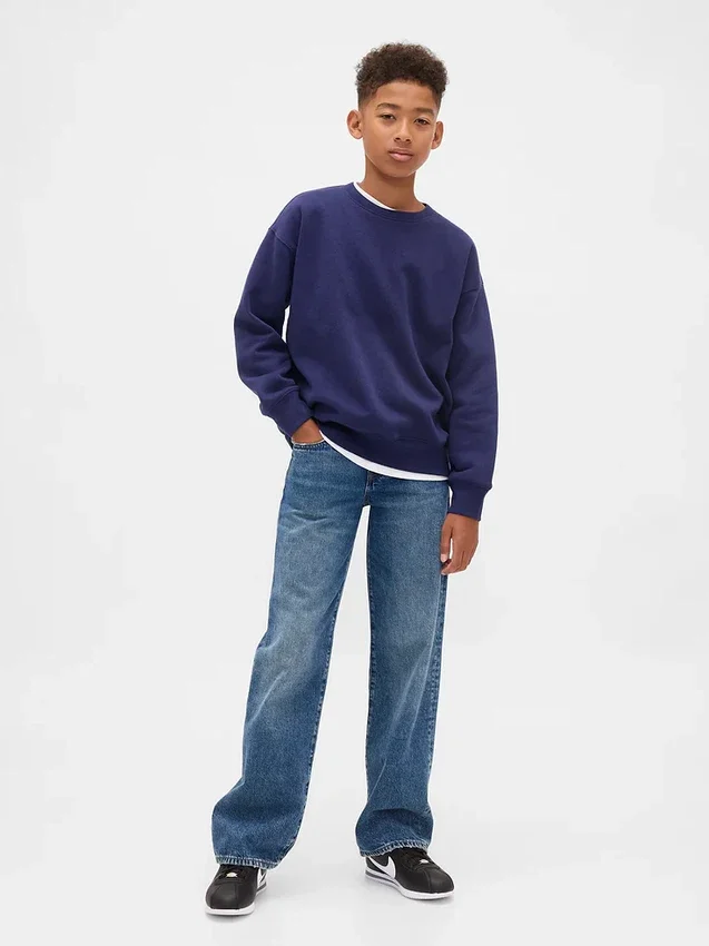 Vintagesoft-sweatshirt med avslappet passform for barn
