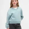 Vintagesoft-sweatshirt med avslappet passform og V-hals for barn