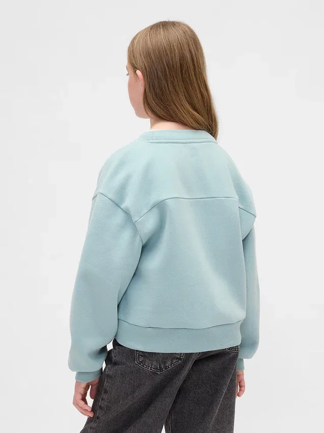 Vintagesoft-sweatshirt med avslappet passform og V-hals for barn