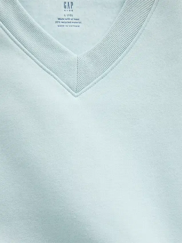Vintagesoft-sweatshirt med avslappet passform og V-hals for barn