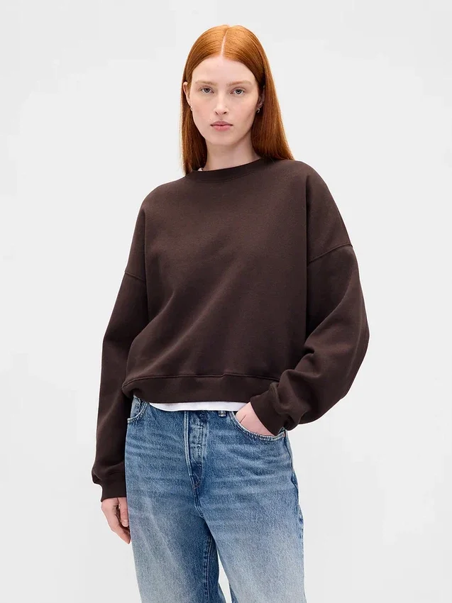 Vintagesoft Sweatshirt med kileformet snitt og rund hals
