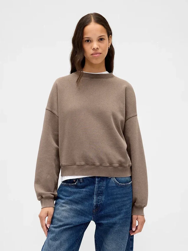 Vintagesoft Sweatshirt med kileformet snitt og rund hals
