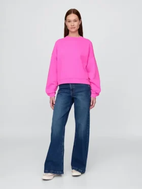 Vintagesoft Sweatshirt med kileformet snitt og rund hals