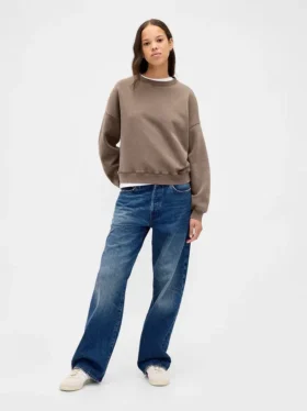 Vintagesoft Sweatshirt med kileformet snitt og rund hals