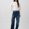 Vintagesoft Sweatshirt med kileformet snitt og rund hals