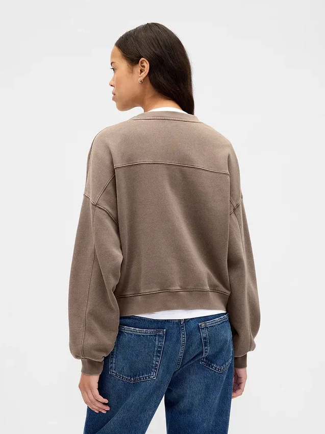 Vintagesoft Sweatshirt med kileformet snitt og rund hals