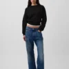 Vintagesoft Sweatshirt med kileformet snitt og rund hals