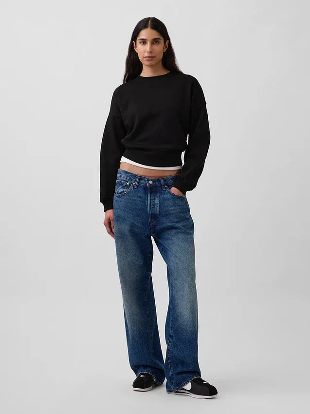 Vintagesoft Sweatshirt med kileformet snitt og rund hals