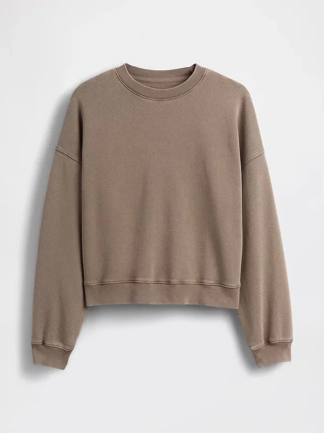 Vintagesoft Sweatshirt med kileformet snitt og rund hals