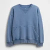 Vintagesoft-sweatshirt med rund hals og lomme for barn