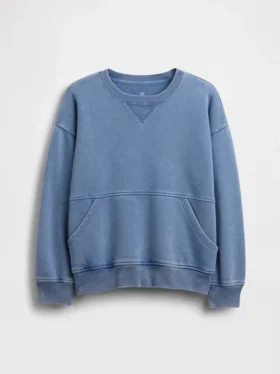 Vintagesoft-sweatshirt med rund hals og lomme for barn