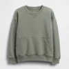 Vintagesoft-sweatshirt med rund hals og lomme for barn