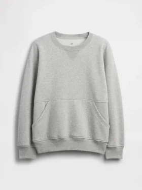Vintagesoft-sweatshirt med rund hals og lomme for barn