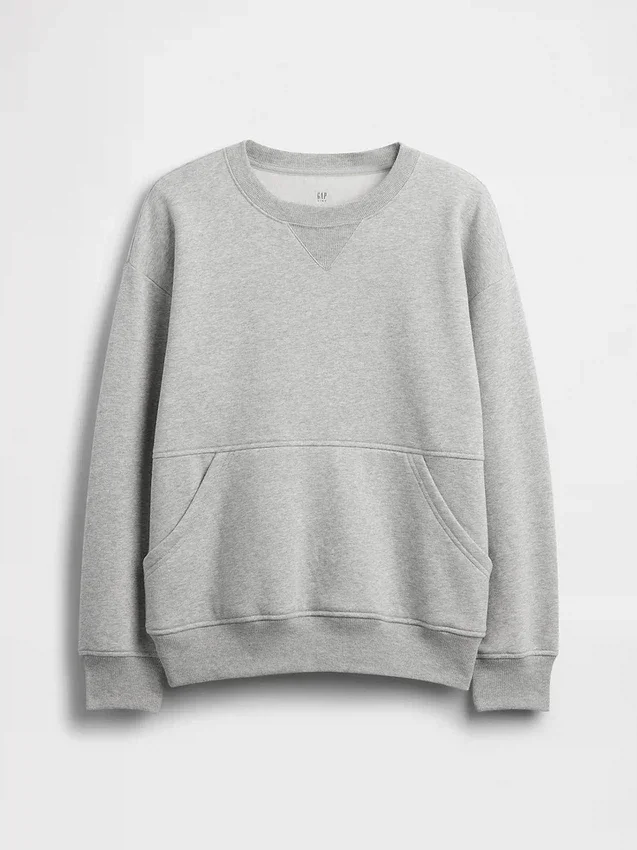 Vintagesoft-sweatshirt med rund hals og lomme for barn