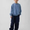 Vintagesoft-sweatshirt med rund hals og lomme for barn