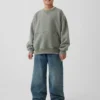 Vintagesoft-sweatshirt med rund hals og lomme for barn
