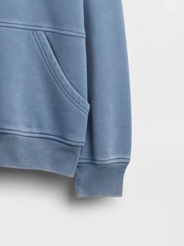 Vintagesoft-sweatshirt med rund hals og lomme for barn