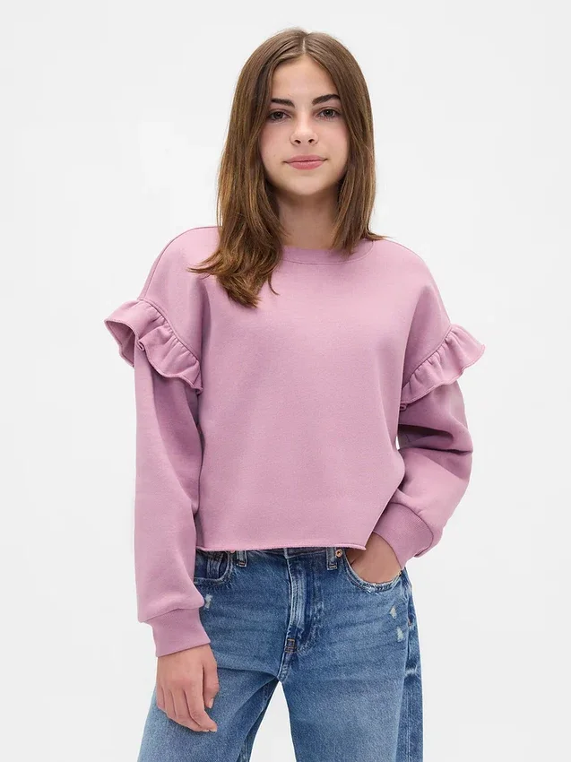 Vintagesoft-sweatshirt med volanger for barn