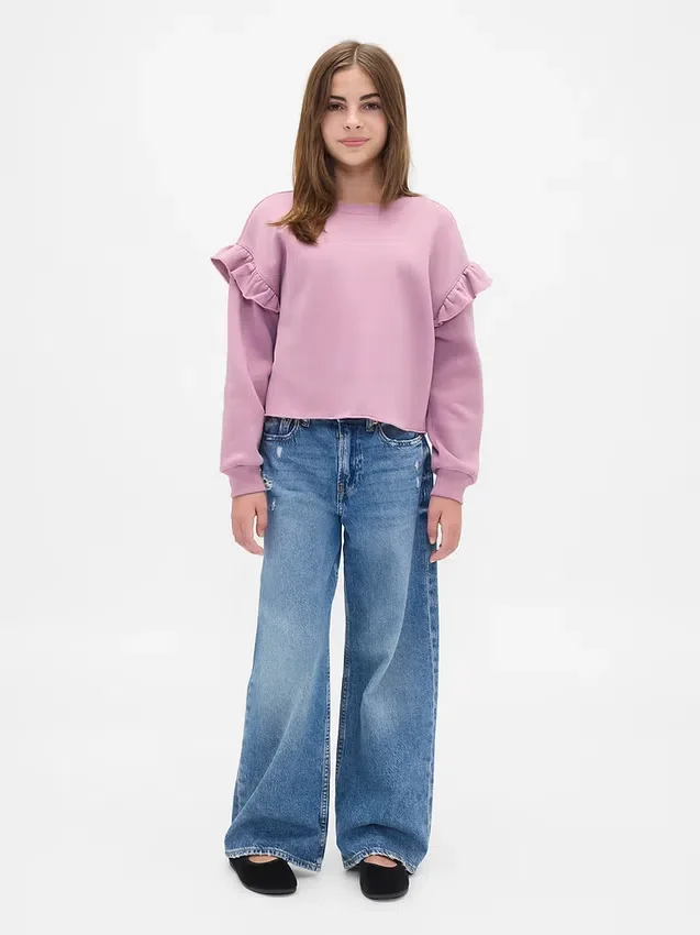 Vintagesoft-sweatshirt med volanger for barn