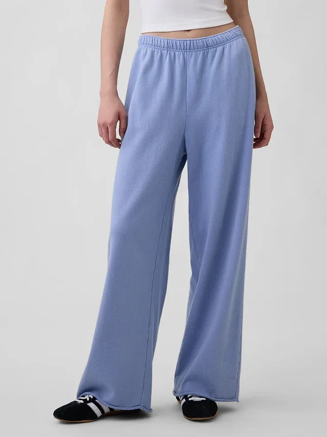 Vintagesoft Terry-joggebukse med vide ben
