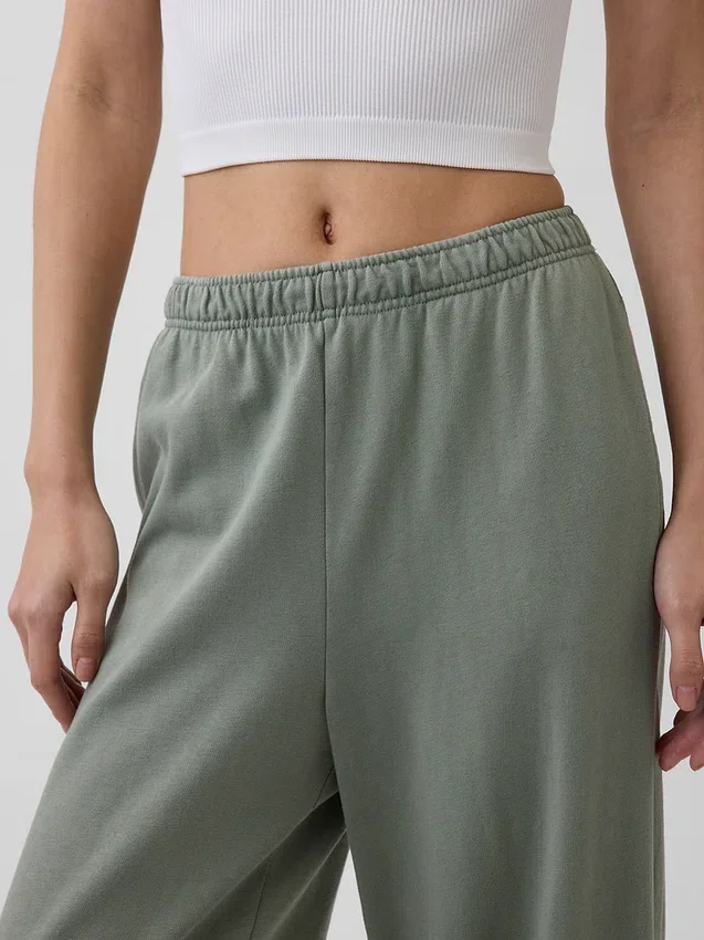Vintagesoft Terry-joggebukse med vide ben